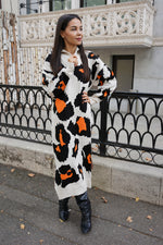 Rochie tricotata animal print | rochii groase de iarna |  rochii tricotate de iarna