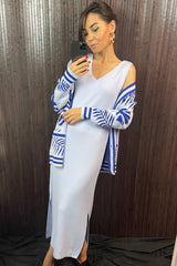 Compleu - Rochie cu cardigan bleu - wear.ro